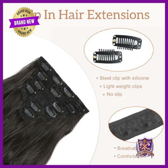 20 Inch Clip-In Hair Extensions 6PCS Long Wavy Thick Synthetic main image 5